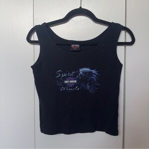 Harley-Davidson “Spirit Winds” Graphic Tank | Black Eagle Logo Sleeveless Top